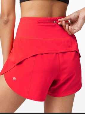 Lululemon Speed Up Short Long High-Rise *4" - Carnation Red - Size 12